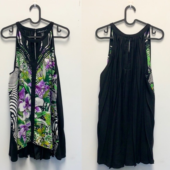 Kenneth Cole keyhole floral print top - Picture 1 of 8